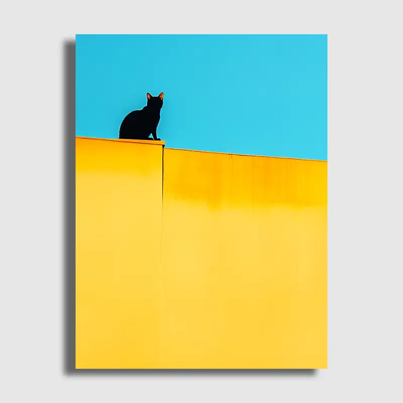 Minimalistična slika - Črna mačka